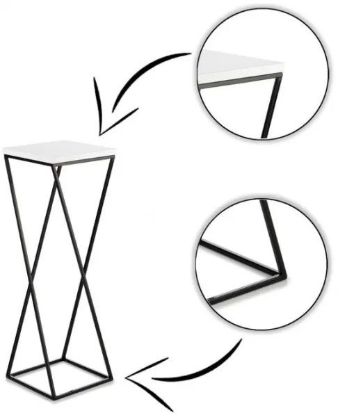 LOFT virágtartó állvány 70x24 cm fekete/fehér