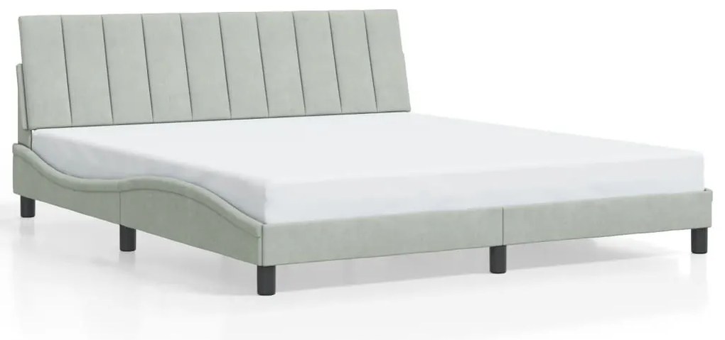 világosszürke bársony ágykeret matrac nélkül Hanko 180 x 200 cm