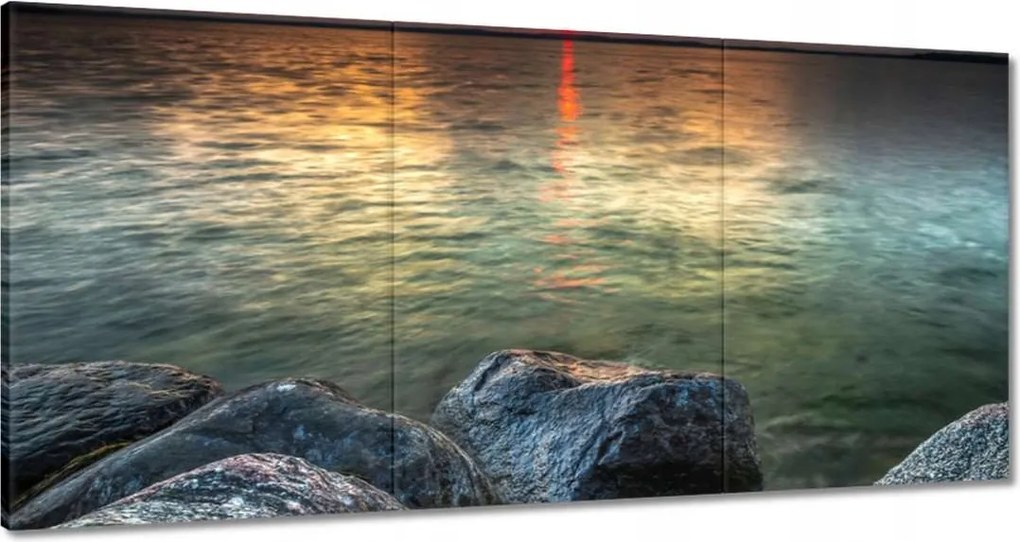 Vászonkép 120x60 Sziklák Tenger Nap