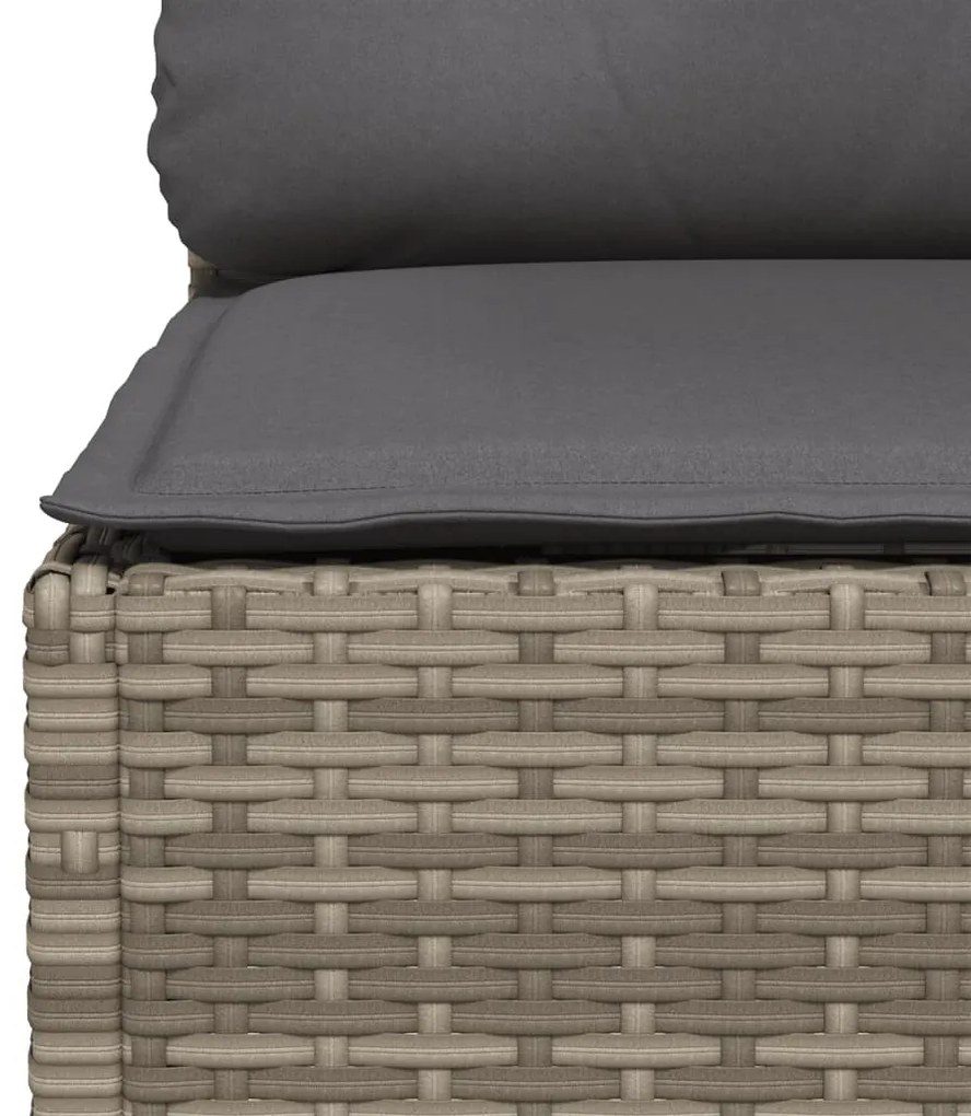 szürke polyrattan kerti sarokkanapé párnával