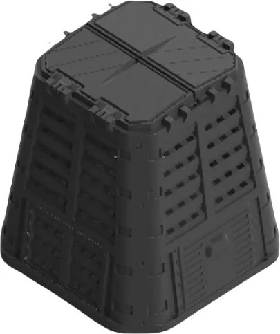 Kerti műanyag komposztáló 480 L fekete