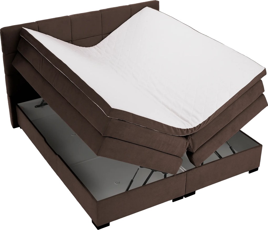Boxspring ágy, 200x200, barna, APRIL