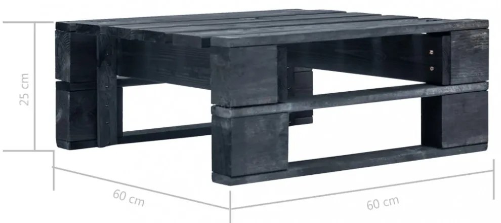vidaXL fekete impregnált fenyőfa kerti raklapzsámoly