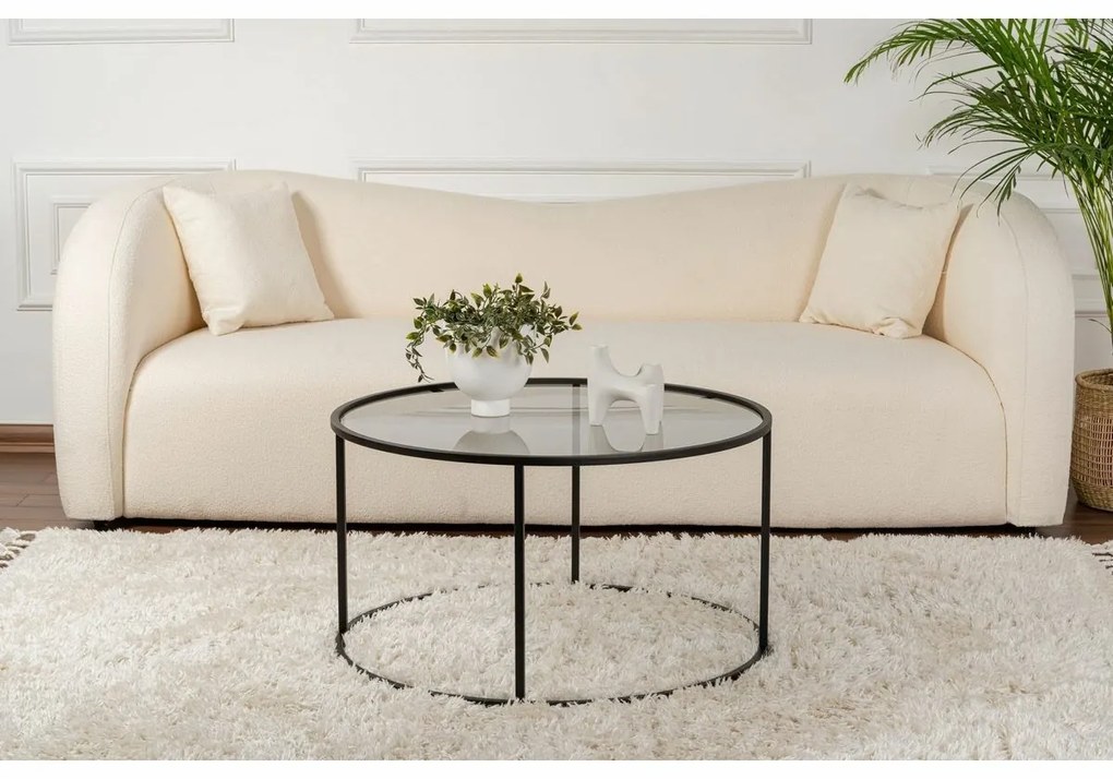 Aurum Black dohányzóasztal sötét üveggel, 80 cm