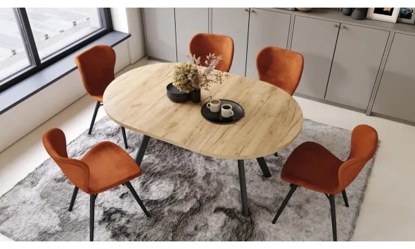 Étkezőasztal ARTUR craft tölgy/fekete