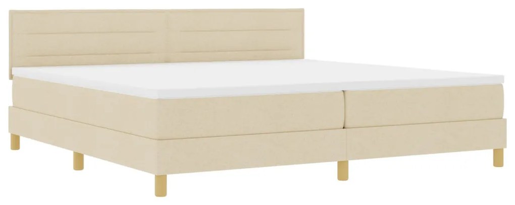 Box Spring Ágy Matraccal Krém 200x200 cm Szövet