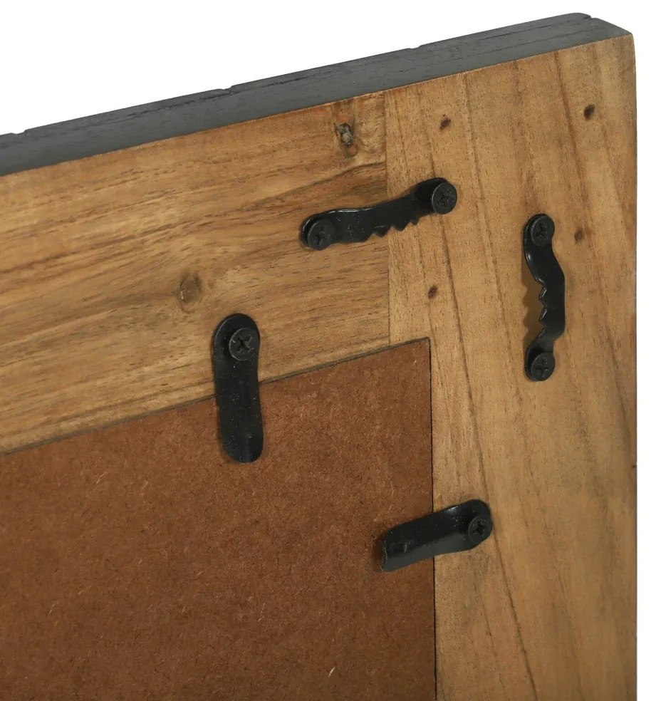 Tükör tükörrel Fekete és Barna 70 x 2 x 70 cm Tömör Fa Akácia