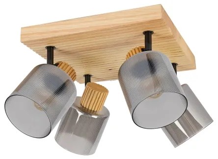 Brilagi - HYGGE spotlámpa 4xE14/15W/230V fa/füstszínű