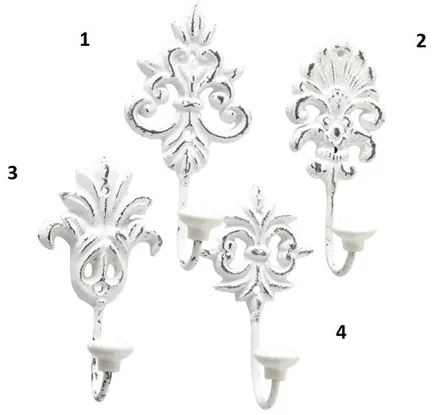 Fehér öntöttvas fogas, 17cm, Ivy