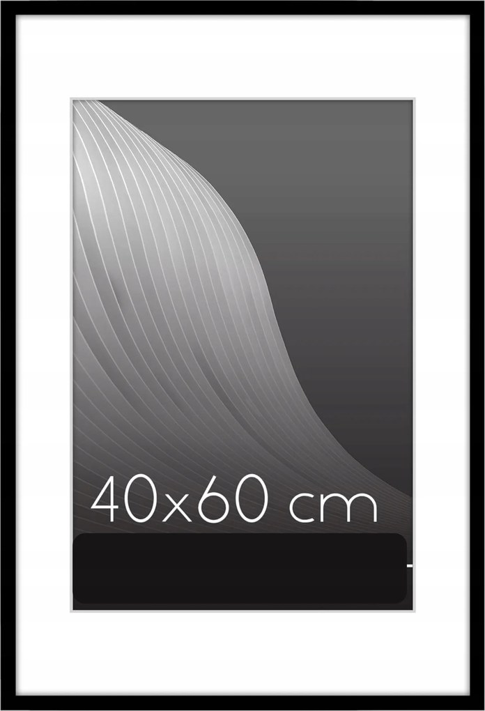 Fa Képkeret Fekete Vékony 40x60 cm Plexi Szélvédővel