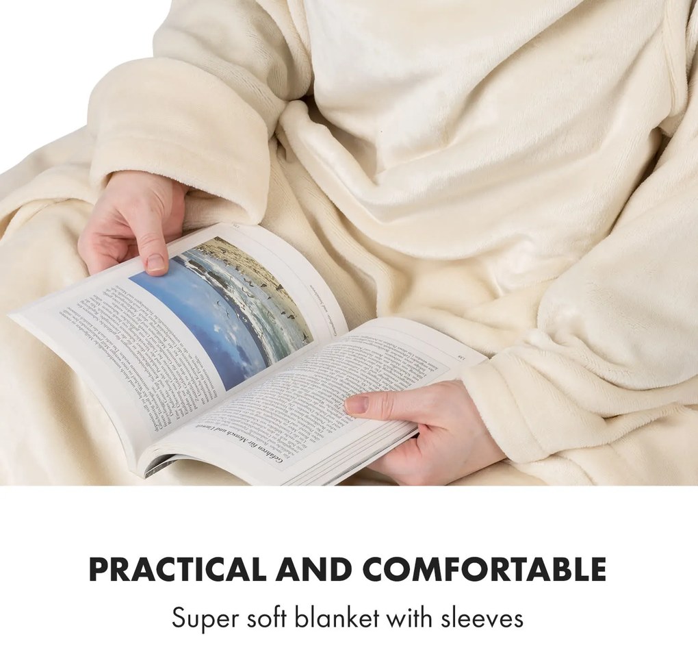 Klarstein Slanket, thermo takaró ujjakkal, 120 W, 155 x 180 cm, coral fleece