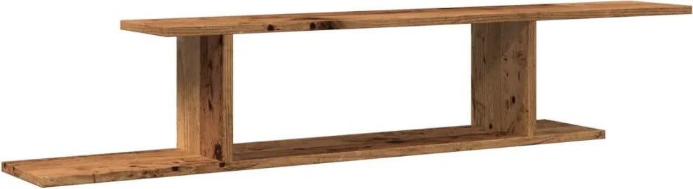 vidaXL antik fa színű szerelt fa fali TV-polc 125 x 18 x 23 cm
