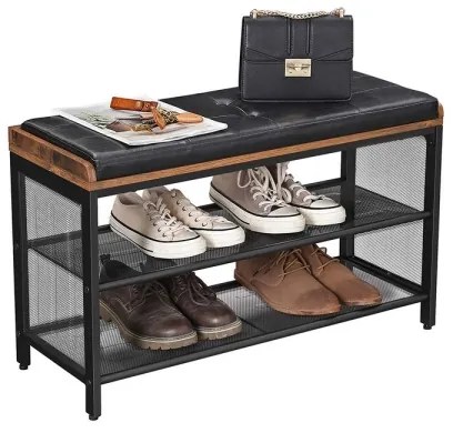 DAVOR cipőtároló barna/fekete