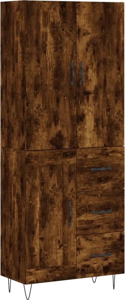 vidaXL füstös tölgy színű szerelt fa magasszekrény 69,5 x 34 x 180 cm