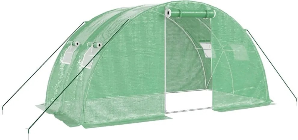 vidaXL zöld acélvázas melegház 8 m² 4 x 2 x 2 m