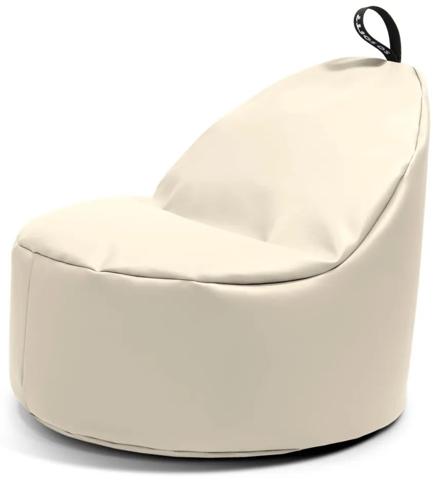 Bézs bőrutánzat babzsákfotel Round XL – So Soft?