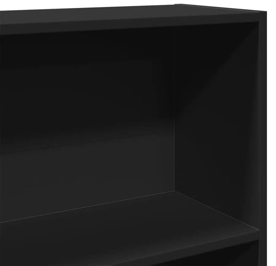 fekete szerelt fa könyvszekrény 80 x 24 x 143 cm