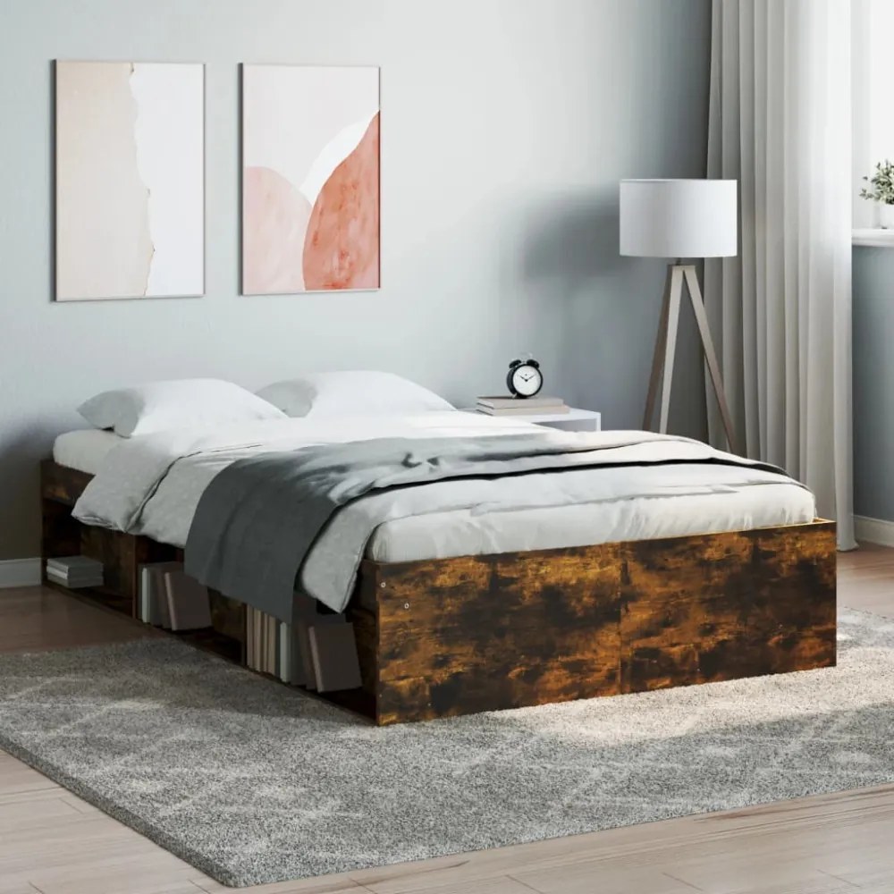 füstös tölgy színű ágykeret 120 x 200 cm
