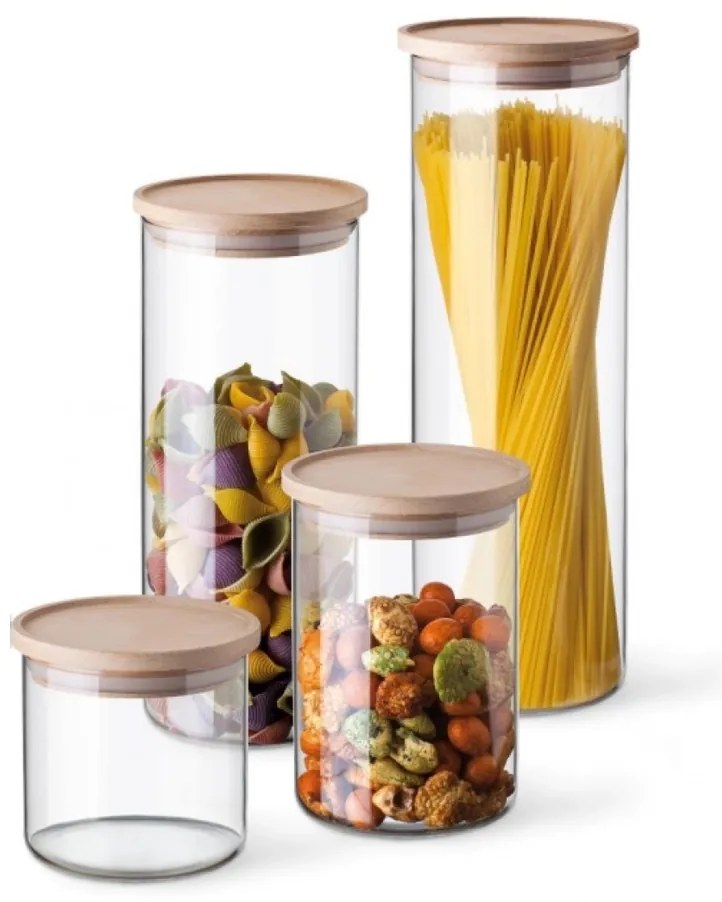 Simax 5162 üvegdoboz fa fedéllel, 0,5 l