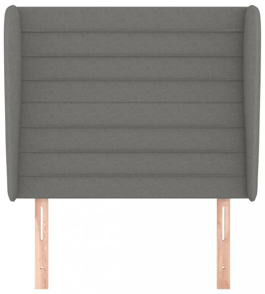 sötétszürke szövet fejtámla szárnyakkal 83 x 23 x 118/128 cm