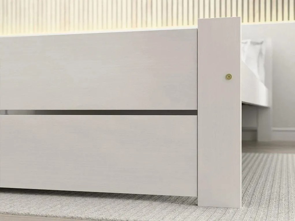 Ágy IKAROS DOUBLE 80 x 200 cm, fehér Ágyrács: Lamellás ágyrács, Matrac: Matrac nélkül