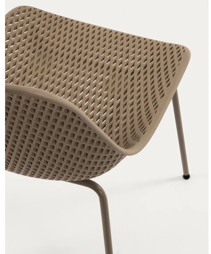 Világosbarna fém kerti szék Quinby – Kave Home