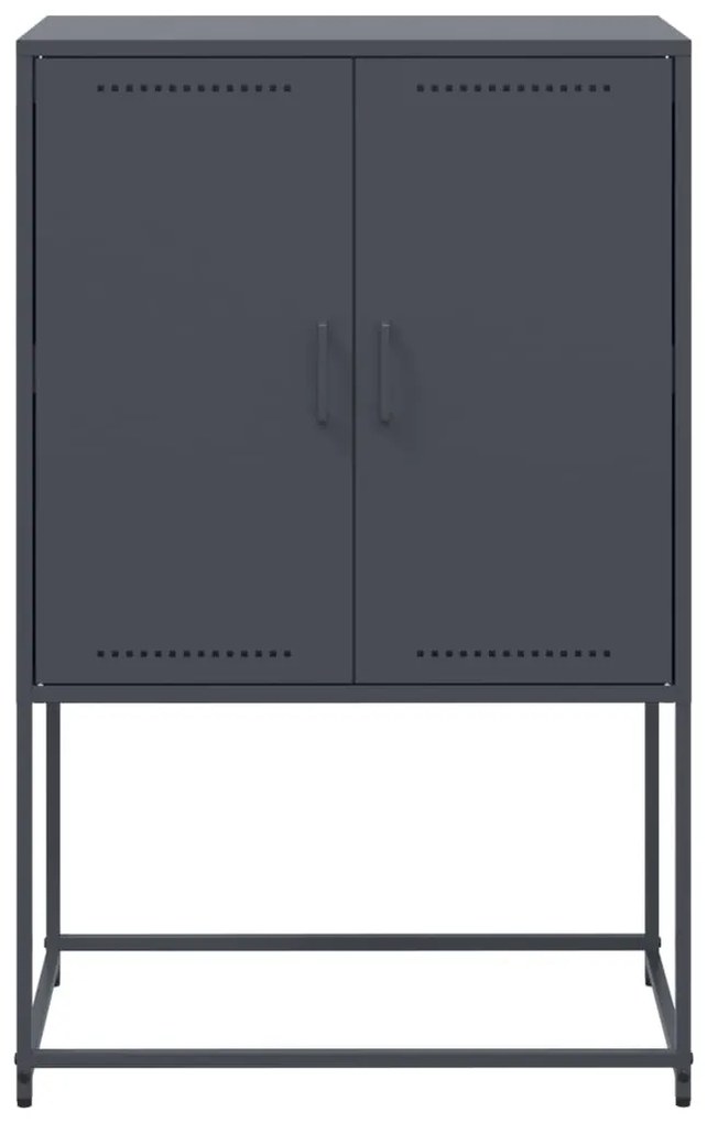 antracitszürke acél magasszekrény 68,5 x 38,5 x 107 cm