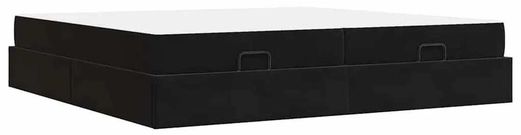 Ágykeret Fekete 200 x 200 cm Bársony