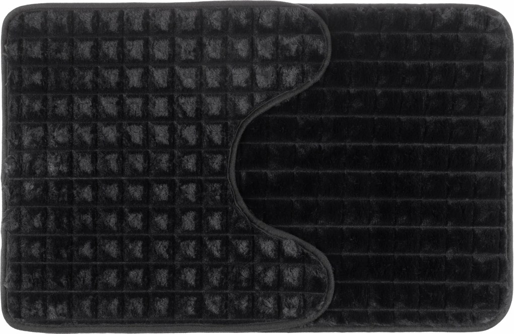 Fürdőszobaszőnyeg szett kicsi 45x45 nagy 45x70 Panama fekete 06266