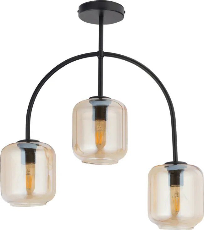 SIGMA LIGHTING 32244 SHINE Mennyezeti Csillár Borostyán, Fekete E27 IP20