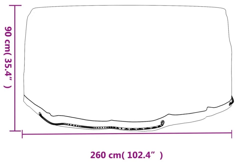 2 db kerek kerti bútorhuzat 10 fűzőlyukkal Ø260 x 90 cm