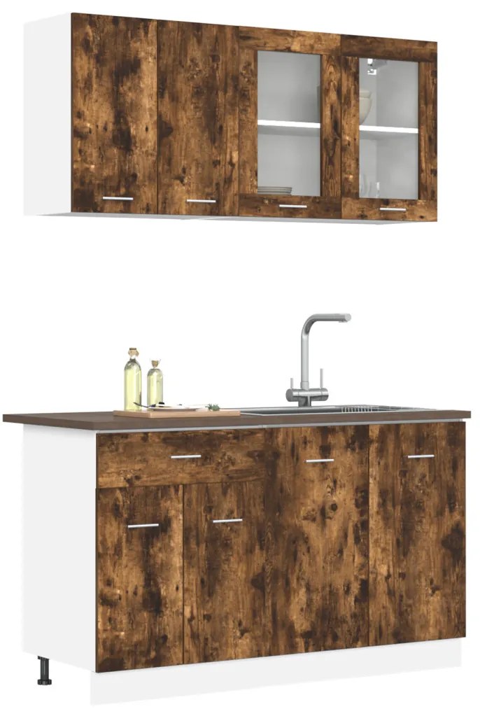 Konyhaszekrény garnitúra 4 pcs Füstölt tölgy 140 x 46 x 81.5 cm
