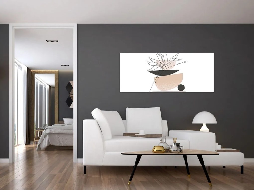 Kép - Vonal művészeti virágok N⁰1 (120x50 cm)