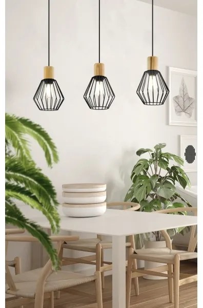 Eglo 44094 - Csillár zsinóron PALMORLA 3xE27/60W/230V