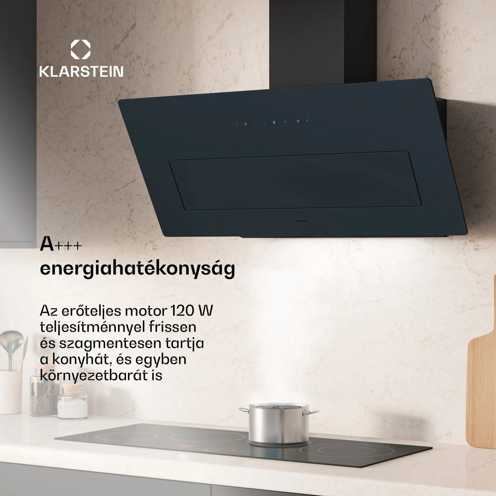 Klarstein SleekAir páraelszívó, A+++, 717 m³/h, érintésvezérlés, 90 cm