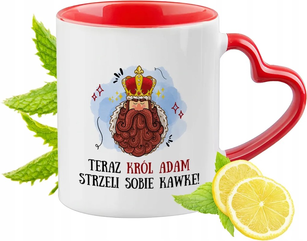 Ádámnak Piros bögre szív alakú füllel Ajándék