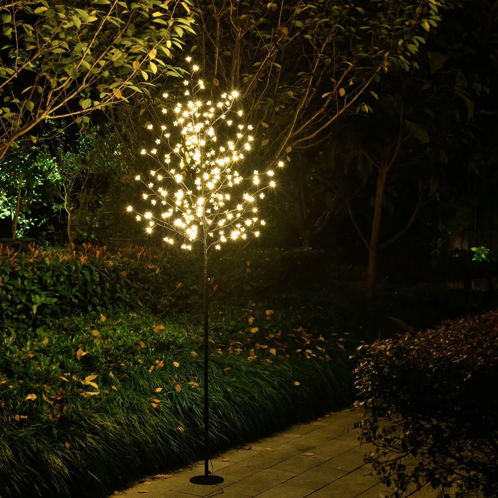Világító fa – cseresznyevirág 180 cm, 200 fehér LED lámpával (meleg spektrum)