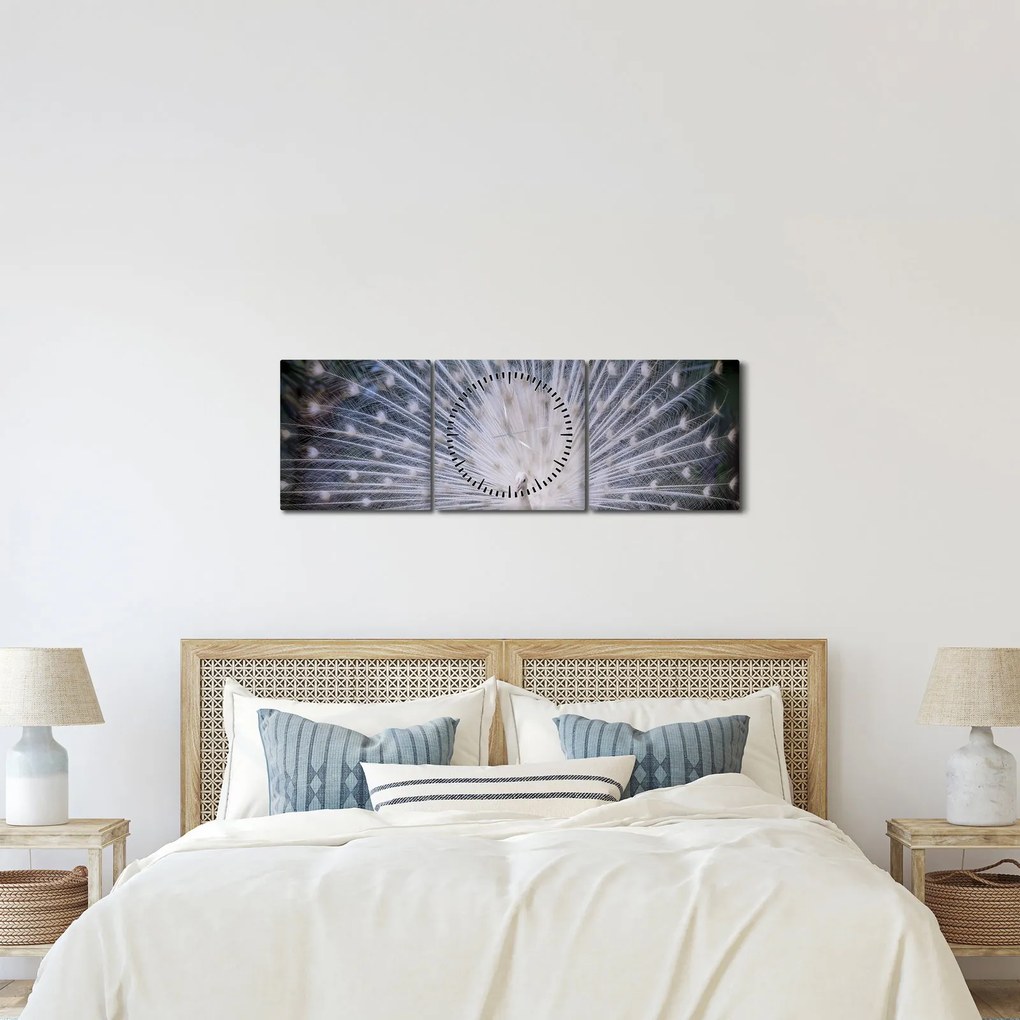 Kép - Fehér páva (órával) (90x30 cm)
