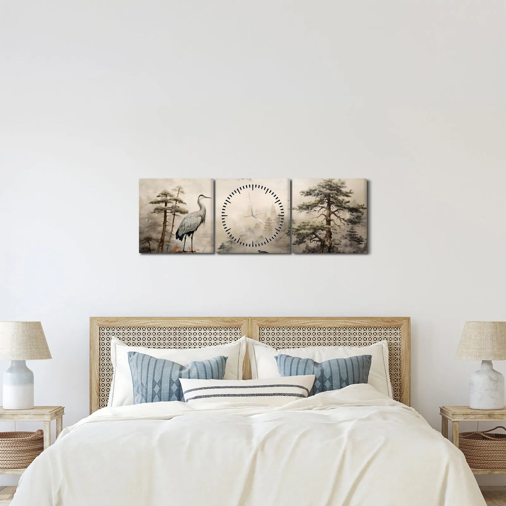 Kép - Rajzfilm tájkép (órával) (90x30 cm)