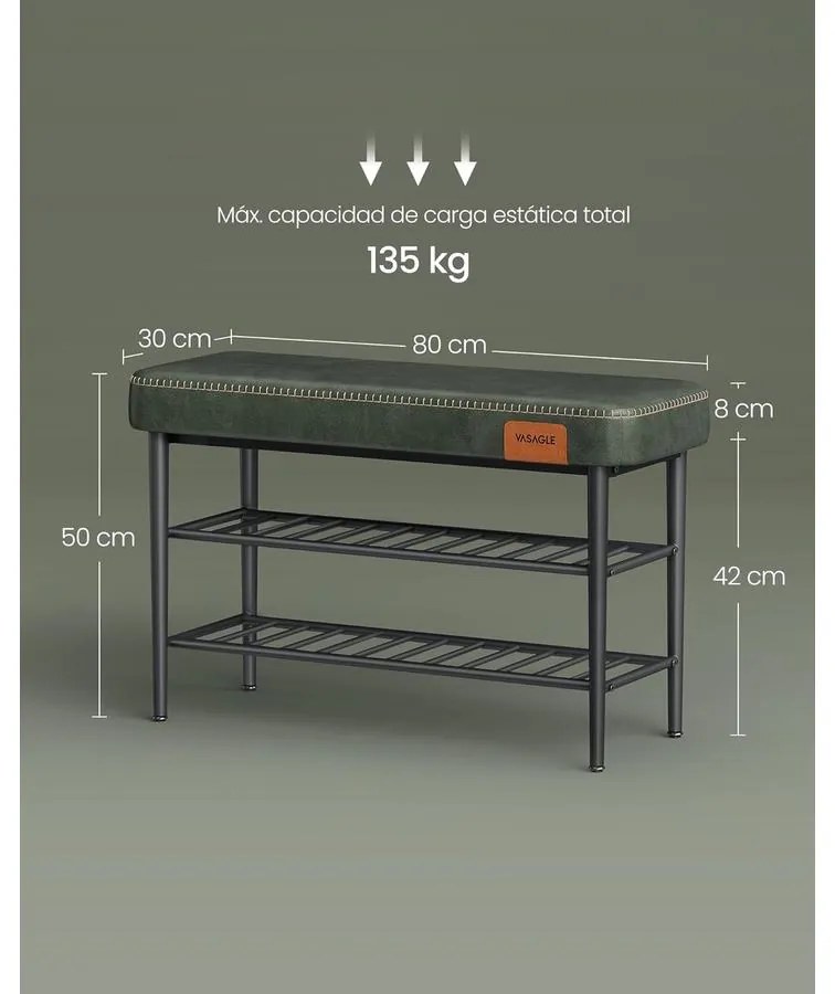 EKHO Cipőpad, Bejárati cipőtartó 30x80x50 cm, erdőzöld