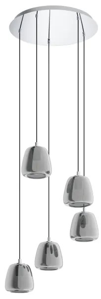 Eglo 39668 - Csillár zsinóron ALBARINO 5xE27/40W/230V füstös