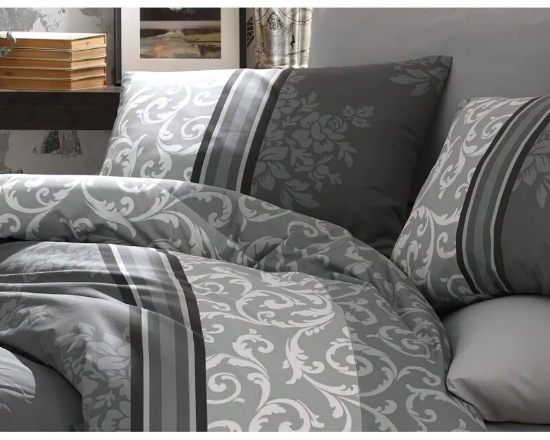 BedTex Pamut ágynemő Natura szürke, 220 x 200 cm,2 db 70 x 90 cm