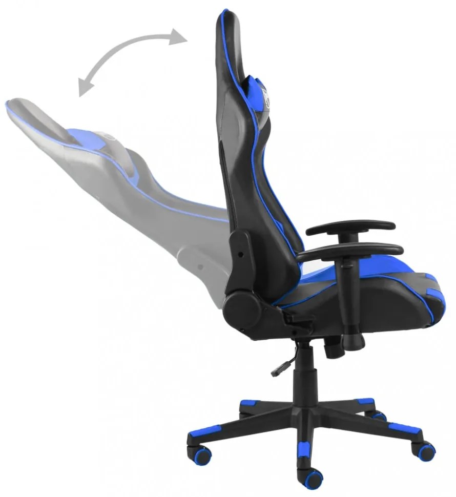 kék PVC forgó gamer szék