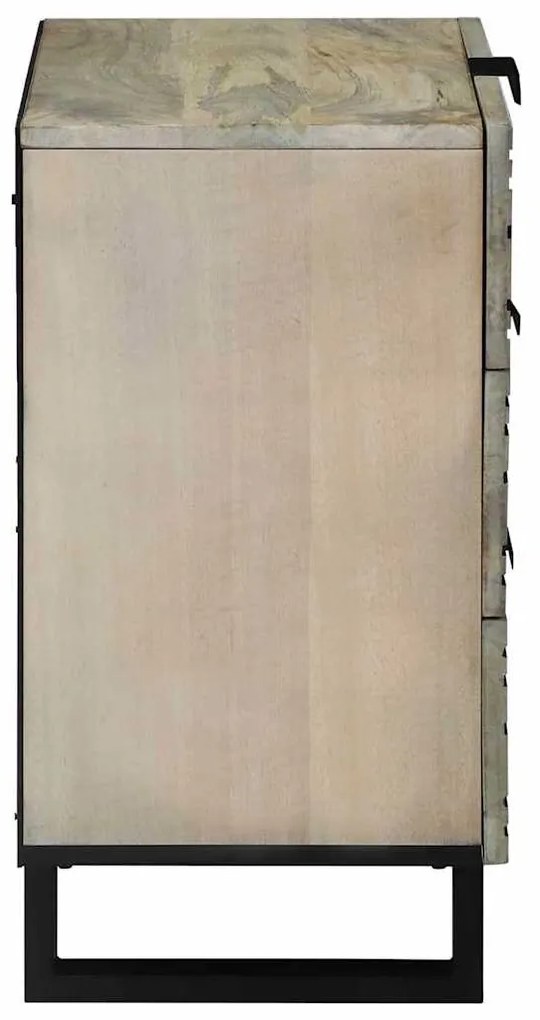 vidaXL Éjjeliszekrény Fehér és fekete 50 x 33 x 62 cm Tömör akácfa