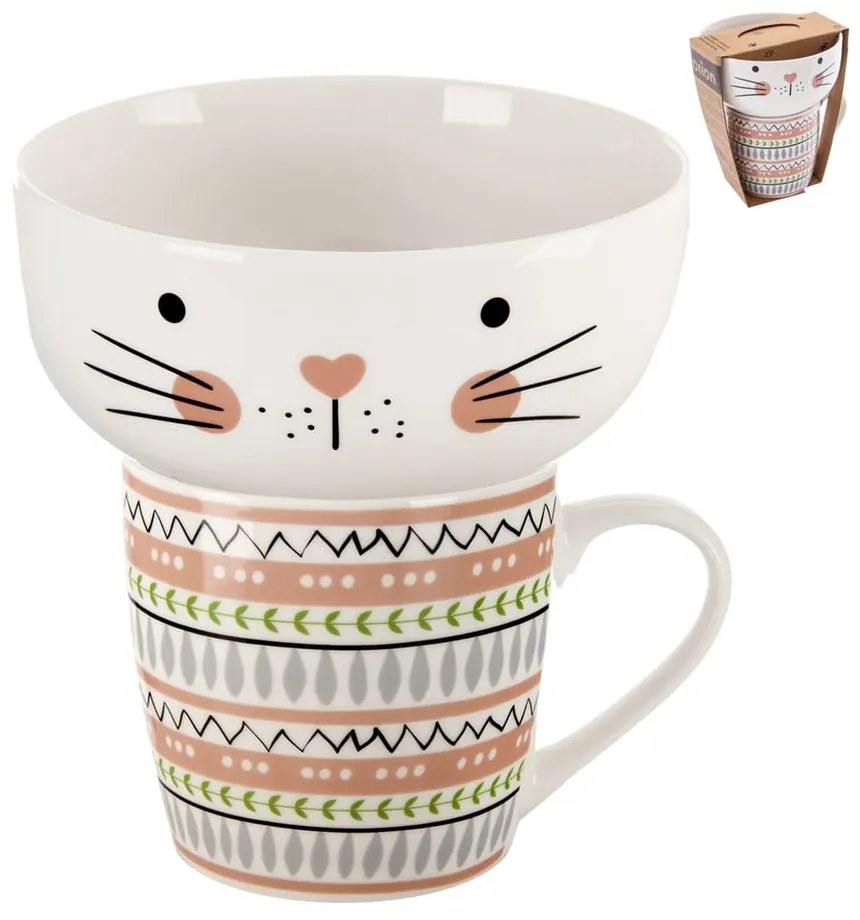 Porcelán bögre és tálka szett 2 db-os 350 ml – Orion