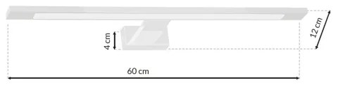 LED fürdőszobai tükörvilágítás SHINE LED/12W/230V 60 cm IP44 fehér