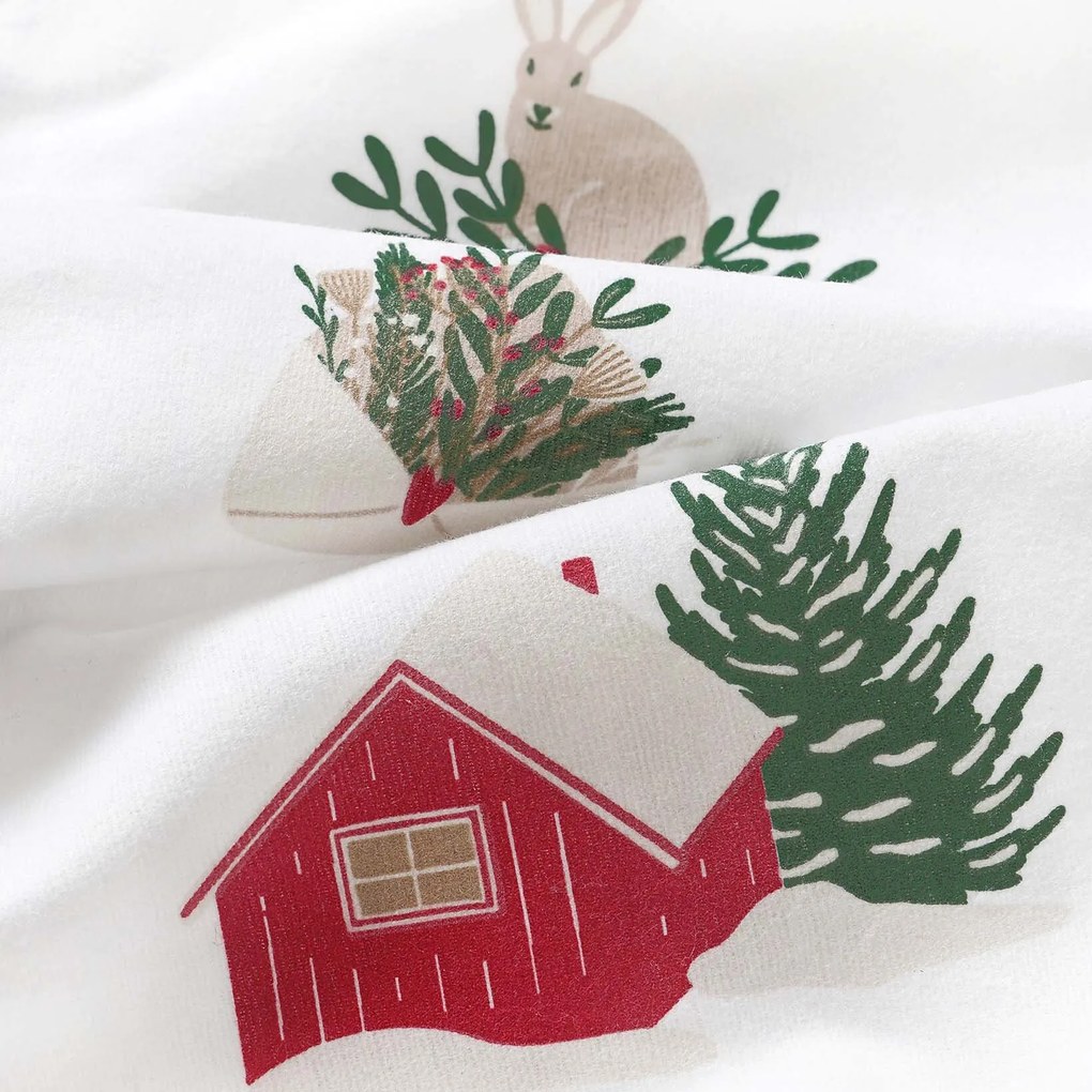 Goldea karácsonyi flanel ágyneműhuzat - tradicionális karácsonyi 150 x 200 és 50 x 60 cm