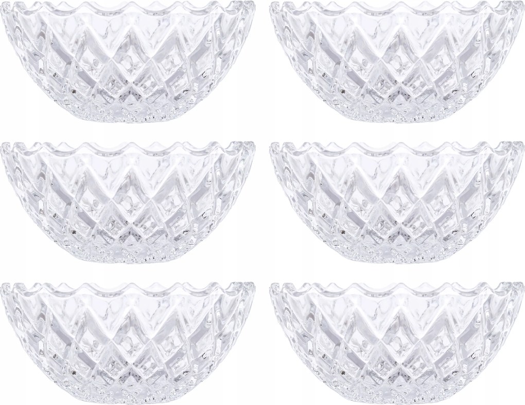 Üveg salátatál mártogatóshoz kis tálka 12 cm 6 db Michele