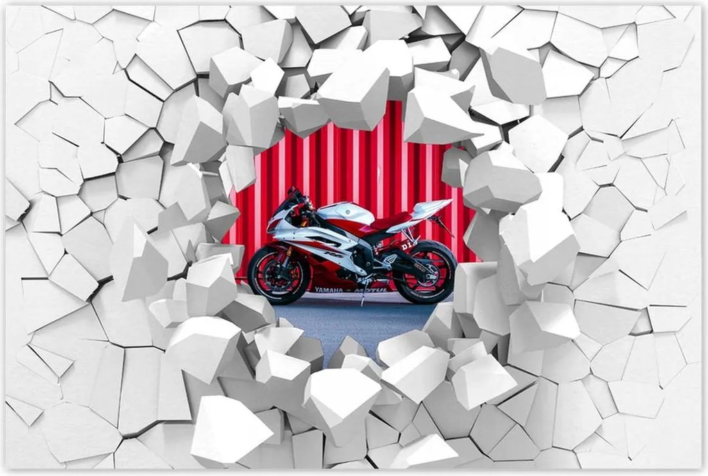 Poszter 90x60 fehér-piros Yamaha