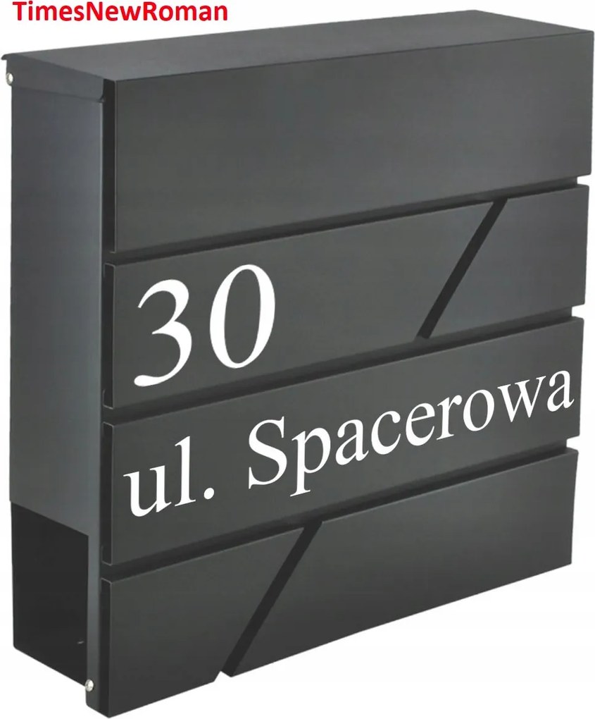 Postaláda Újságtartó Fekete Házszám Uv Nyomtatás